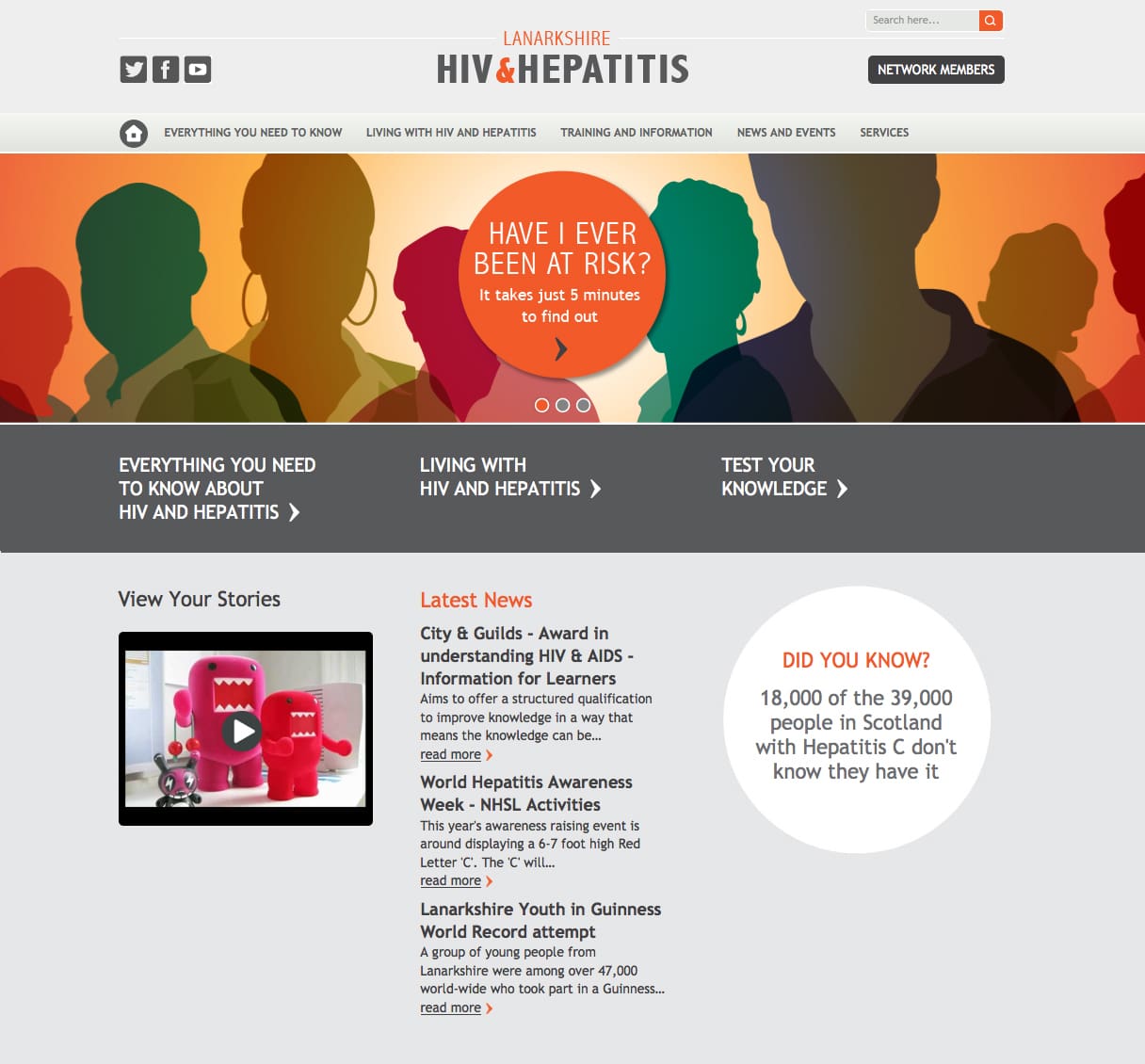 Home page of Lanarkshire HIV and Hepatitis website