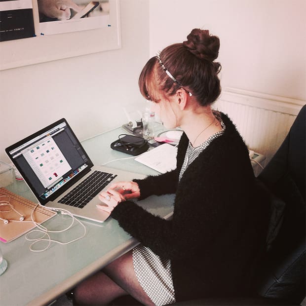 Juliet Wright at computer desk