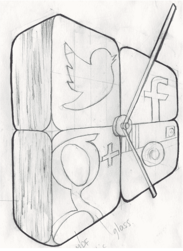 social media icon sketch