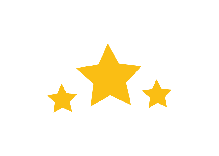 Launch yellow icon with three stars