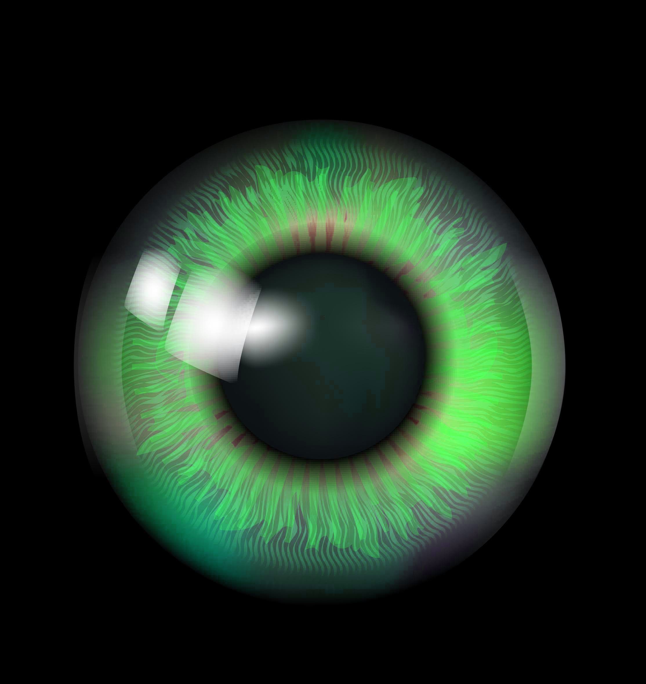 A large green eye