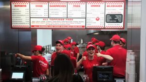 The crew at Five Guys in Edinburgh