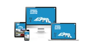 Mobile, desktop and tablet views of a website.
