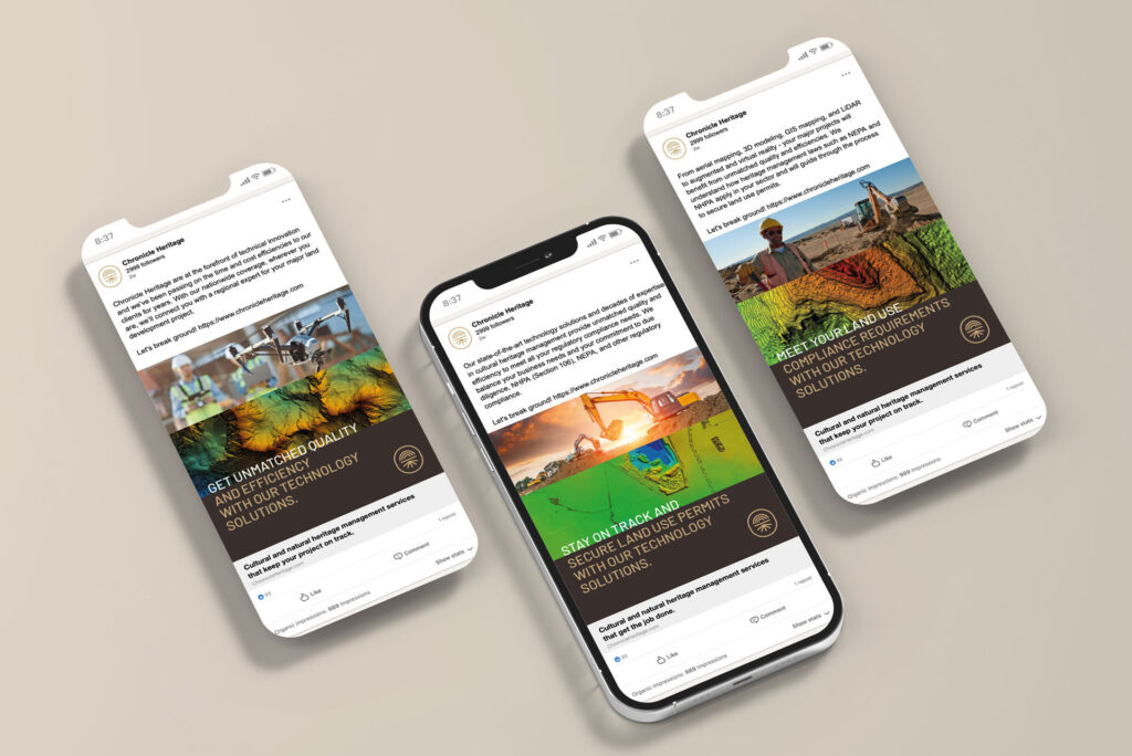 Chronicle Heritage campaigns shown on mobile phone displays